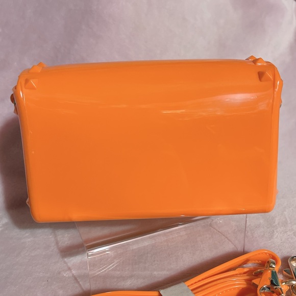 🎉HP!🎉 Orange Jelly Studded Crossbody Bag — NWOT - Picture 3 of 13